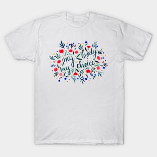 My body, my choice floral illustration T-Shirt